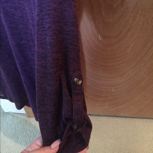 PURPLE LIGHTLY SHEER 3 QUARTER SHIRT! - Picture 2 of 3